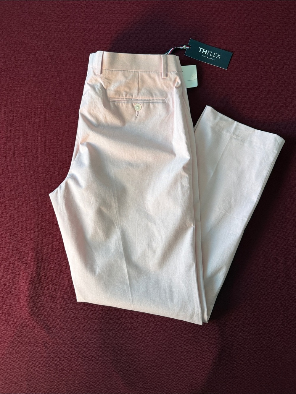 Tommy Hilfiger THFlex Mens Light Pink Slim Stretch Chino Pants 36Wx32L